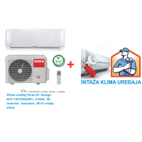 Klima uređaj Vivax R+ Design ACP-12CH35AERI+, 3.5kW, 3D Inverter, Ionizator, Wi-Fi ready - silver SA MONTAŽOM